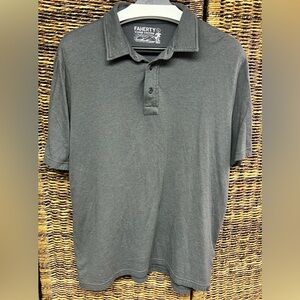 Faherty - Cloud Cotton, Men's Polo in Charcoal, Size: Large